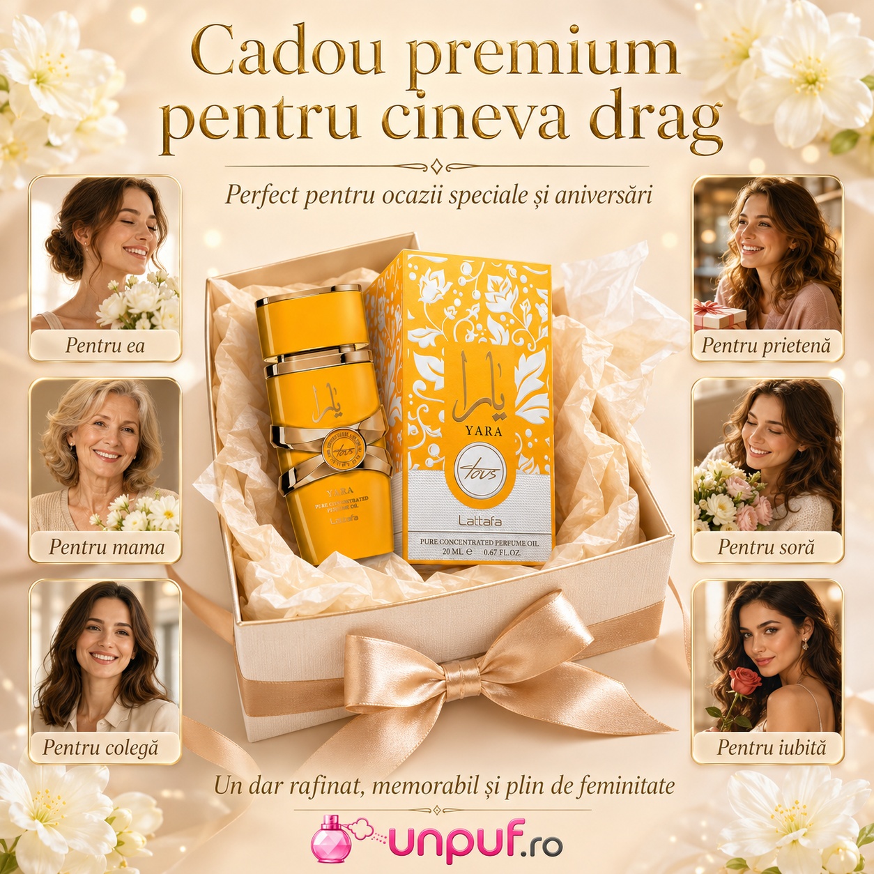 Lattafa Yara Tous Concentrated Oil cadou premium pentru ea, prietenă, mamă, soră, colegă sau iubită