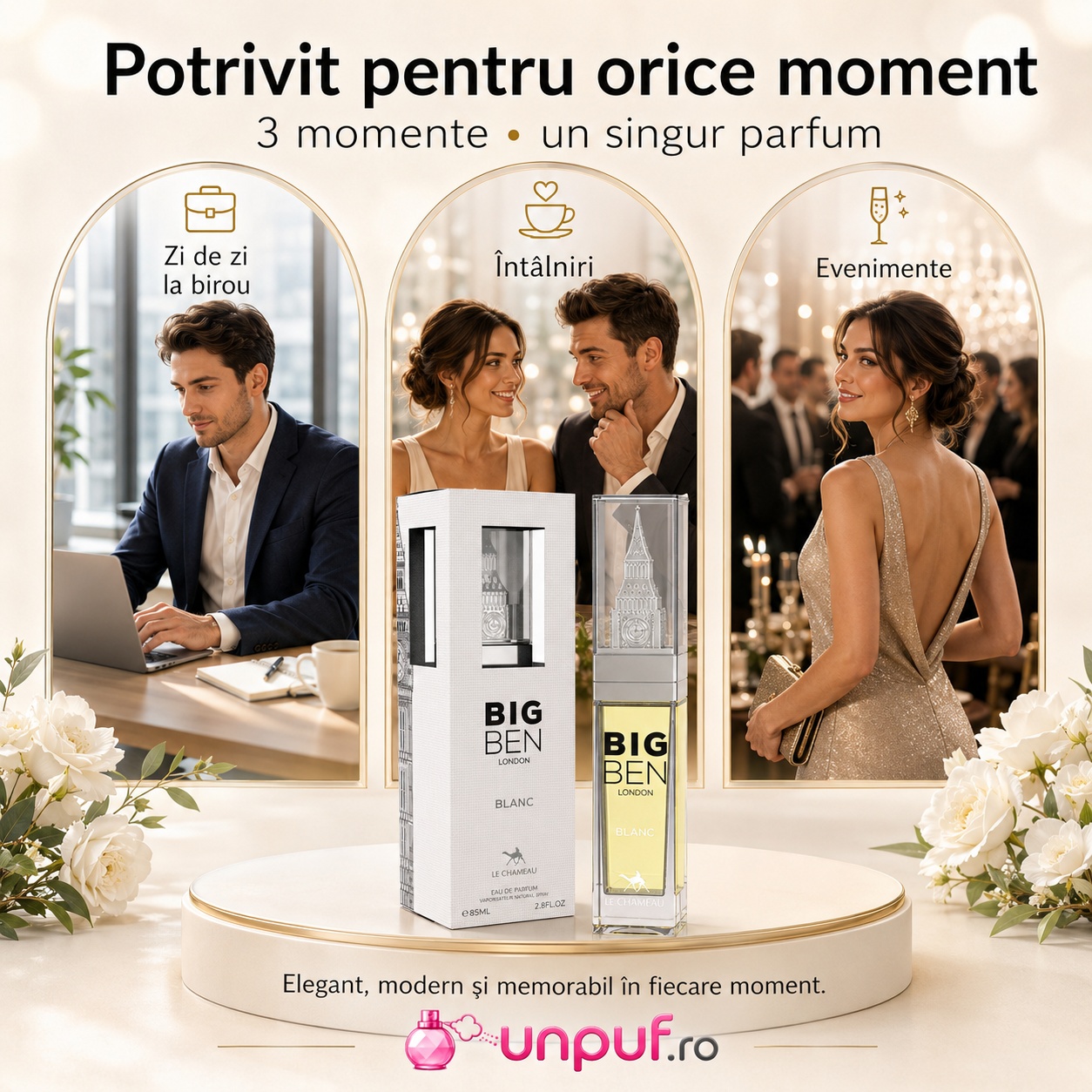 Parfum Le Chameau Big Ben London Blanc potrivit pentru zi de zi la birou, &icirc;nt&acirc;lniri și evenimente elegante
