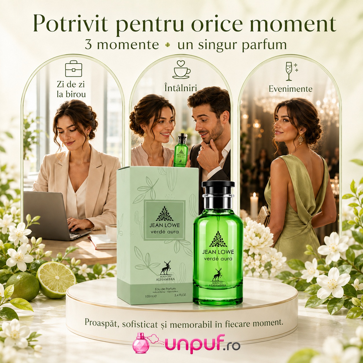 Jean Lowe Verde Aura potrivit pentru zi de zi la birou, întâlniri și evenimente speciale