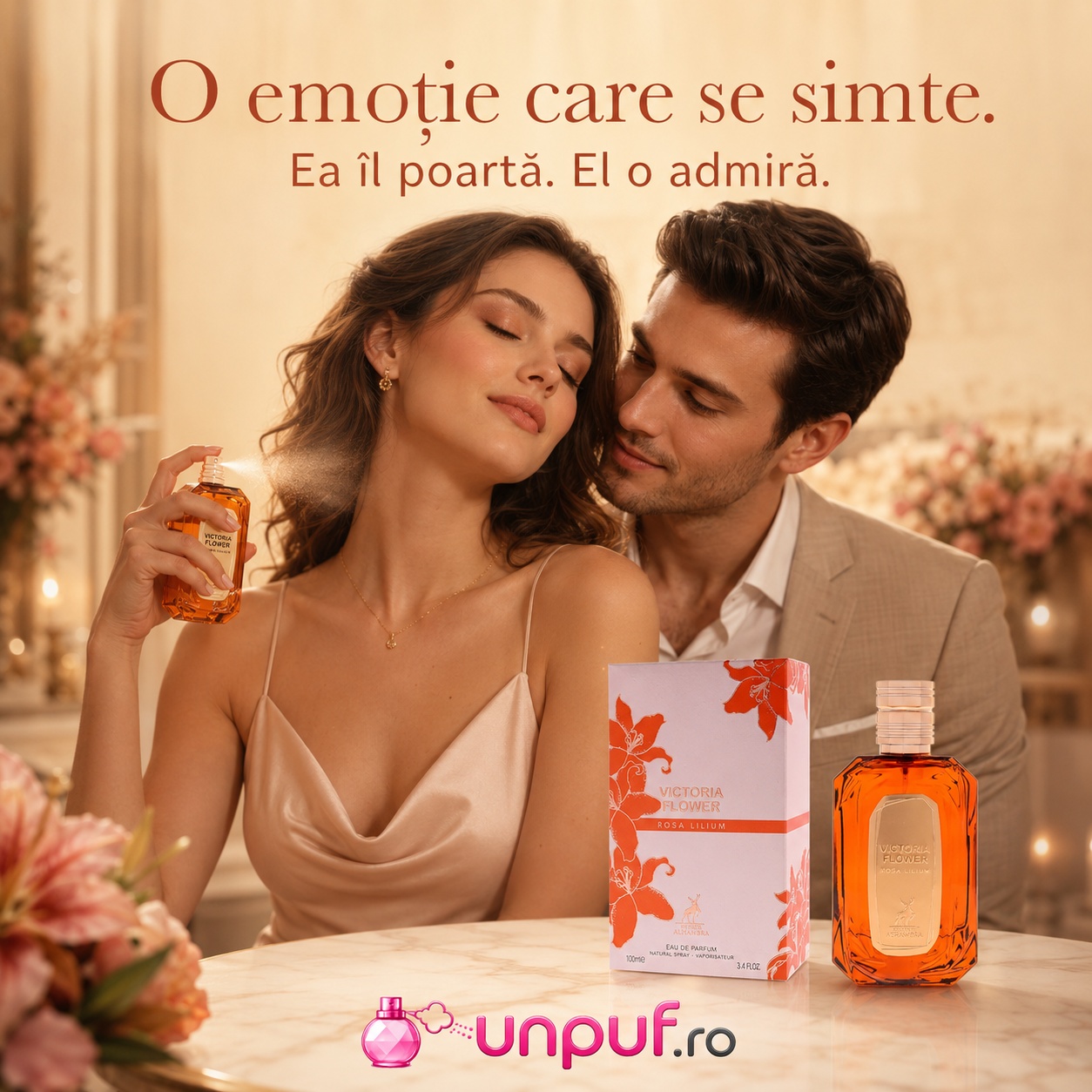 Parfum Victoria Flower Rosa Lilium pentru femei, aromă romantică și feminină