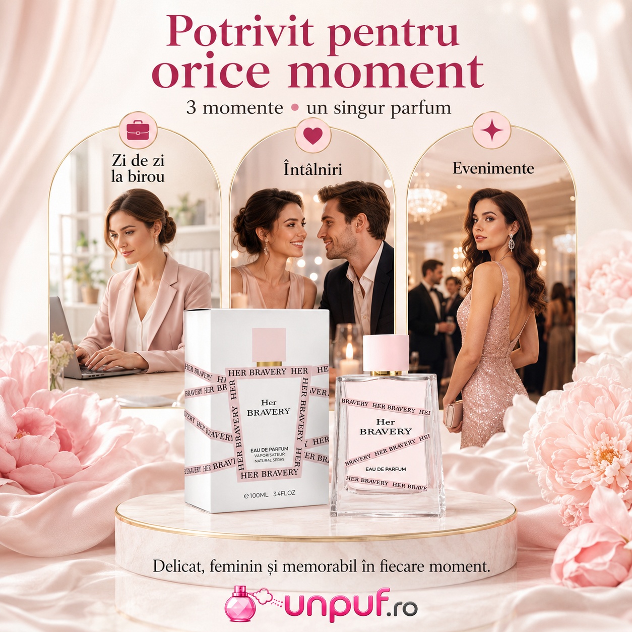 Parfum Milestone Her Bravery potrivit pentru zi de zi la birou, &icirc;nt&acirc;lniri și evenimente elegante