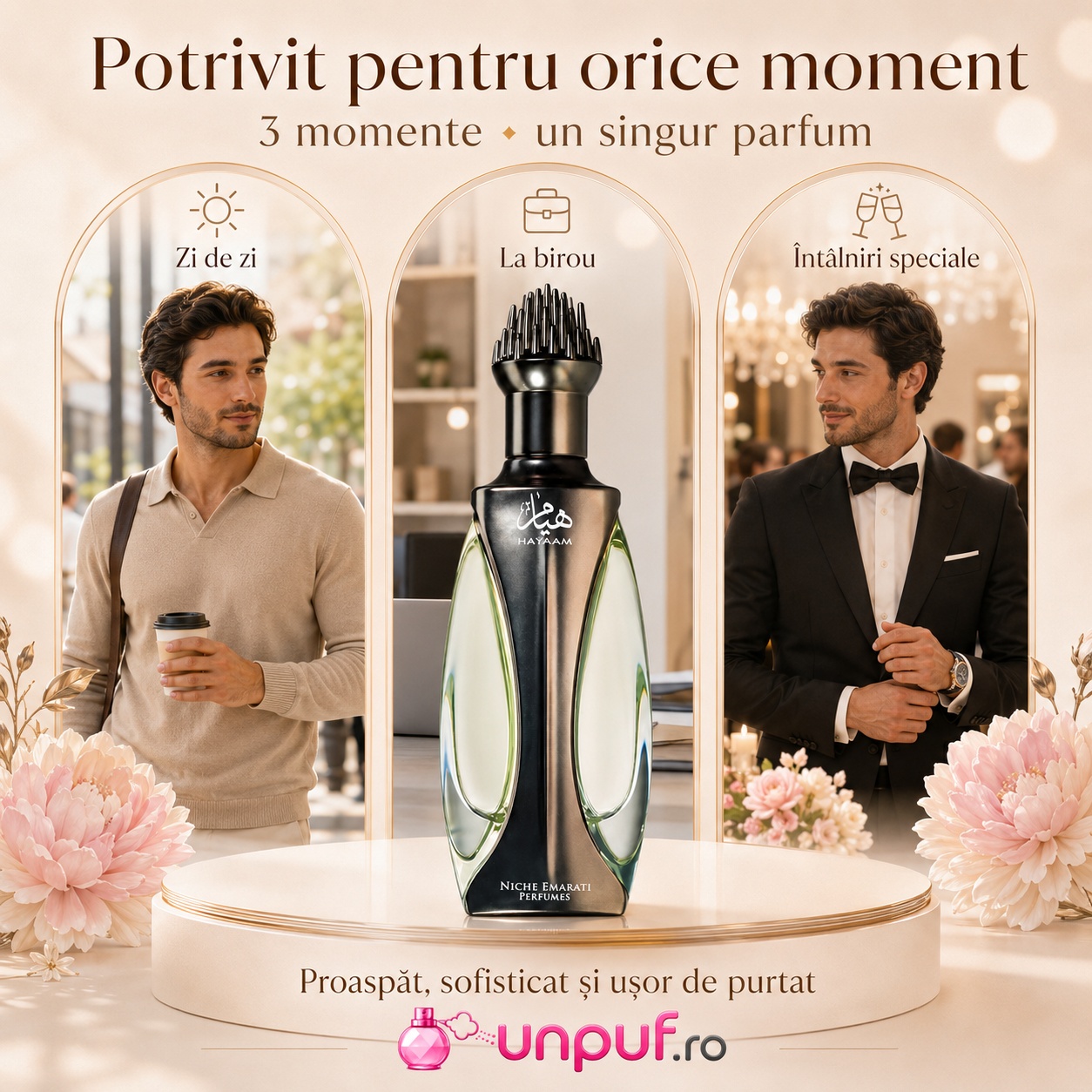 Parfum Hayaam Niche Emarati potrivit pentru zi de zi, birou și &icirc;nt&acirc;lniri speciale