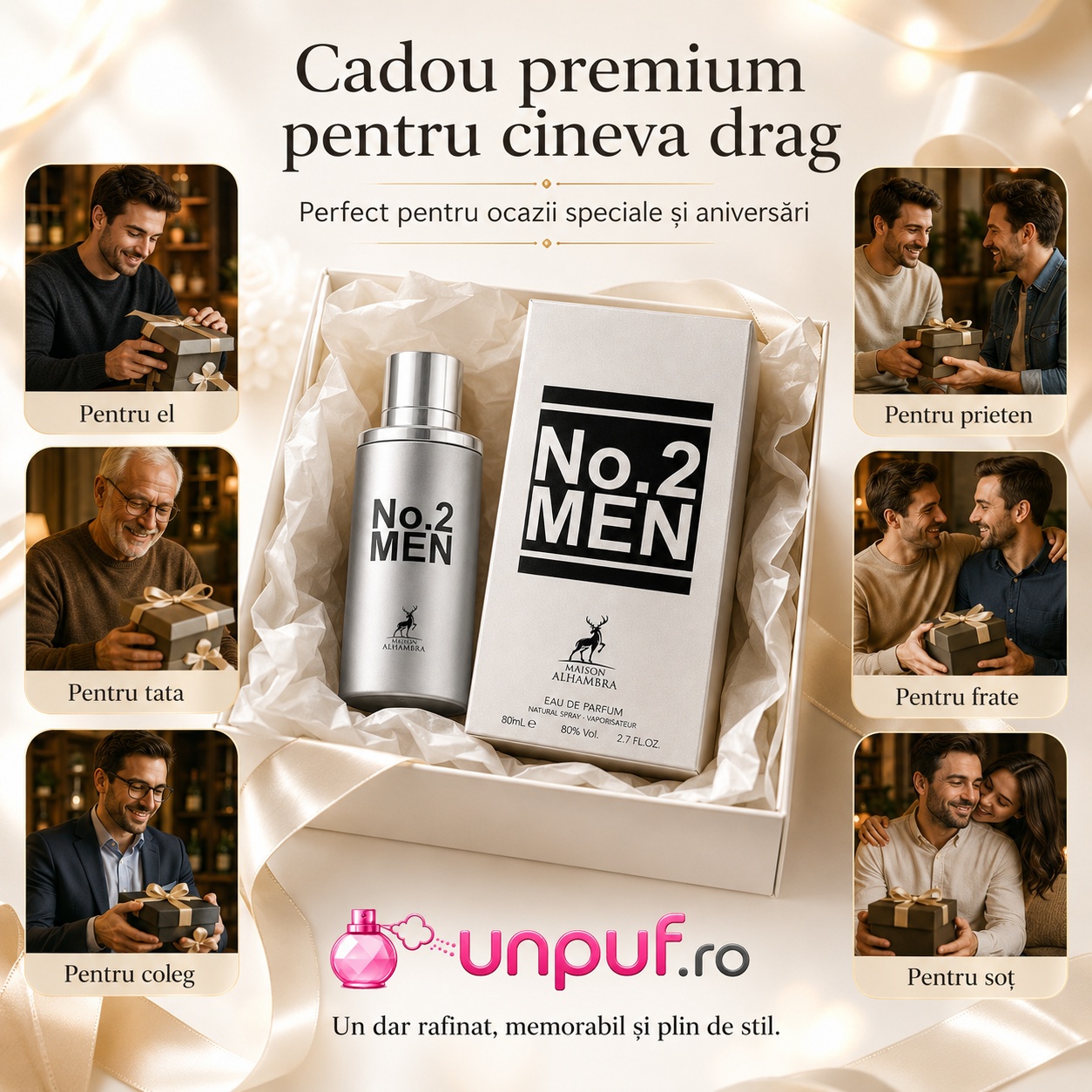 No. 2 Men Maison Alhambra cadou premium pentru el, tată, prieten, coleg, frate sau soț