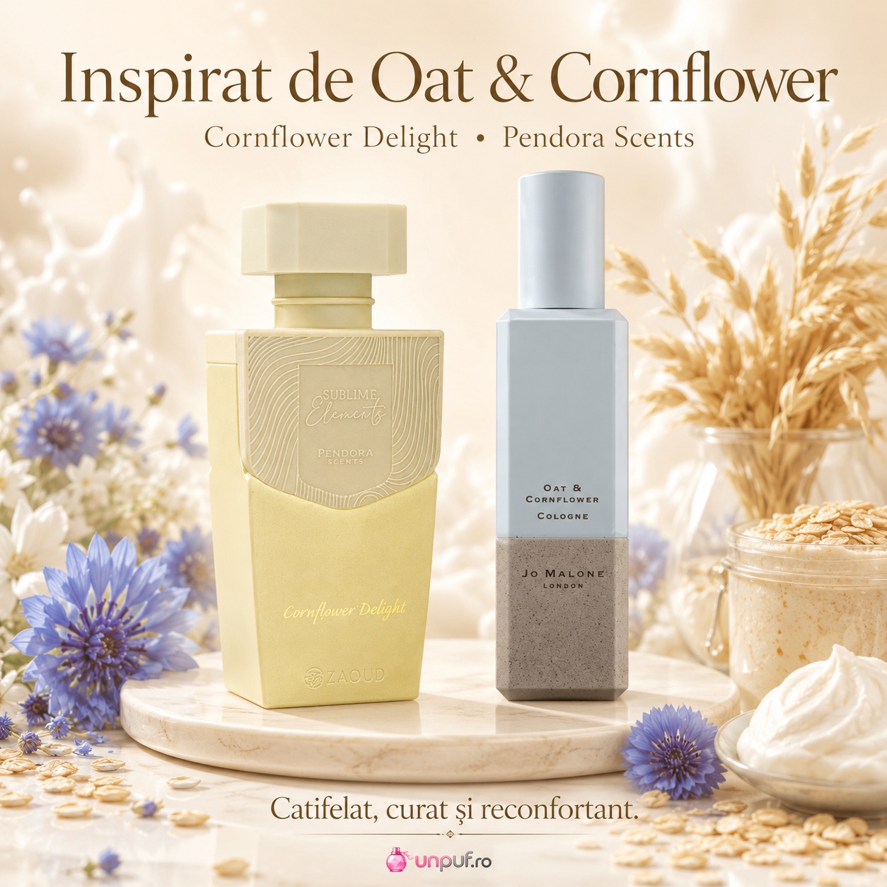 Pendora Scents Cornflower Delight inspirat vizual de Oat and Cornflower Cologne, parfum catifelat curat și reconfortant