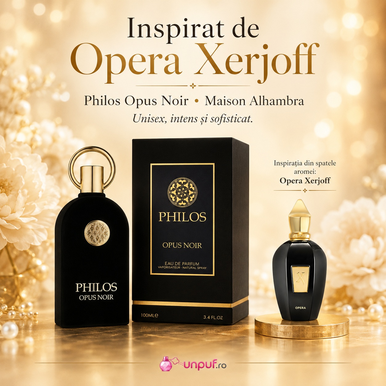 Philos Opus Noir Maison Alhambra parfum arabesc unisex premium cu transport gratuit la comenzi de peste 300 lei unpuf.ro