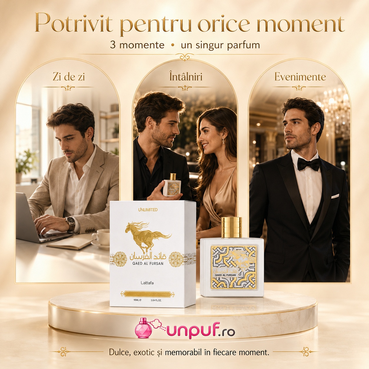 Qaed Al Fursan Unlimited Lattafa potrivit pentru zi de zi, &icirc;nt&acirc;lniri, vacanță și seară