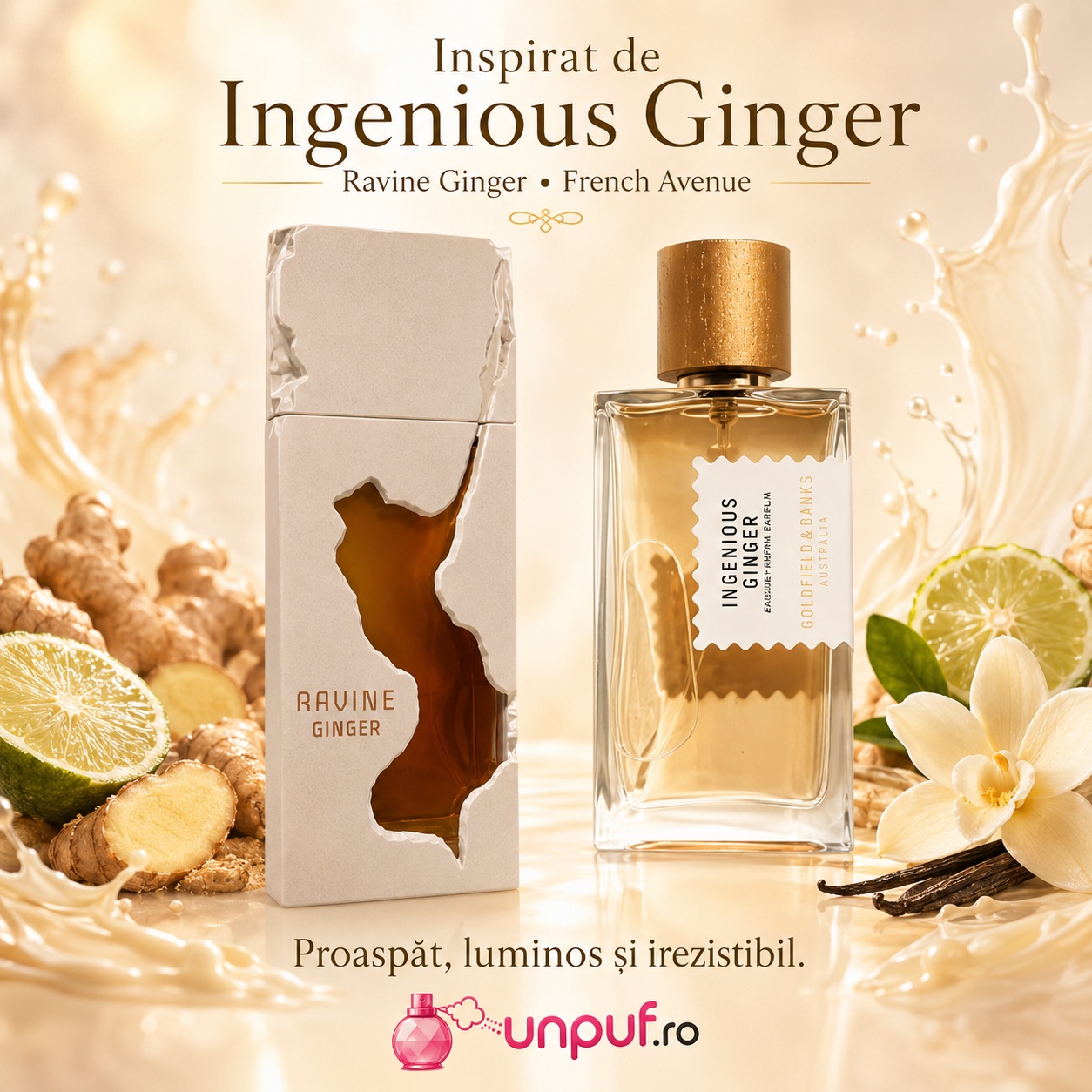 Ravine Ginger French Avenue inspirat de Ingenious Ginger Goldfield and Banks parfum proaspăt luminos și irezistibil