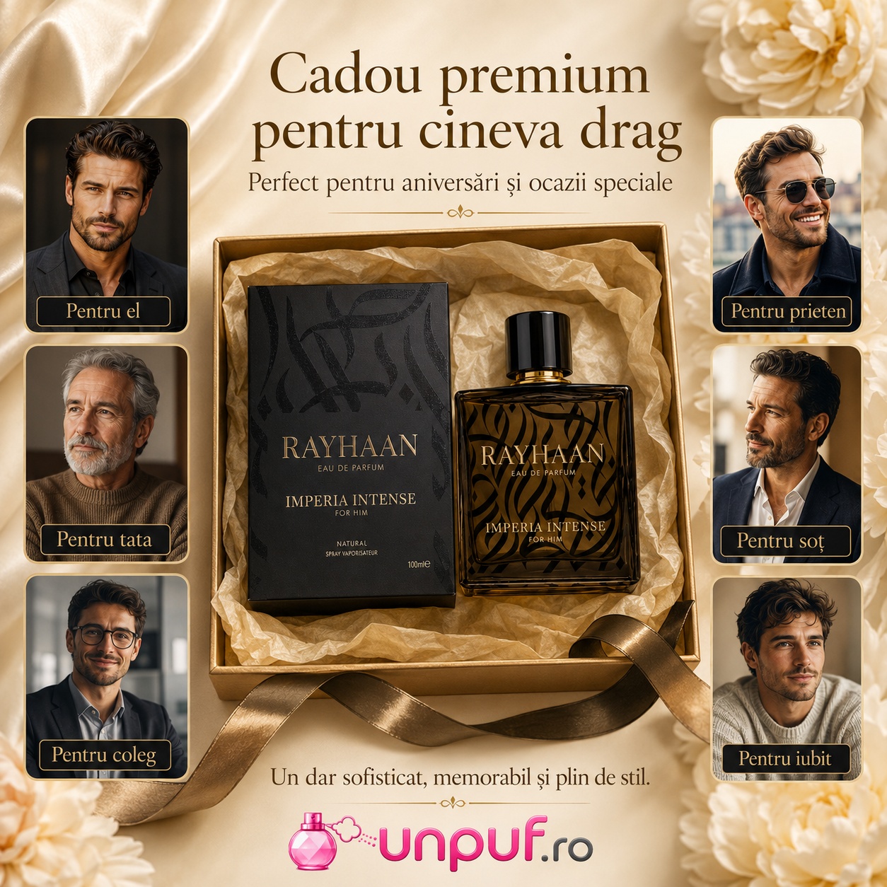 Rayhaan Imperia Intense cadou premium pentru el, parfum elegant pentru soț, iubit, tată, frate sau coleg