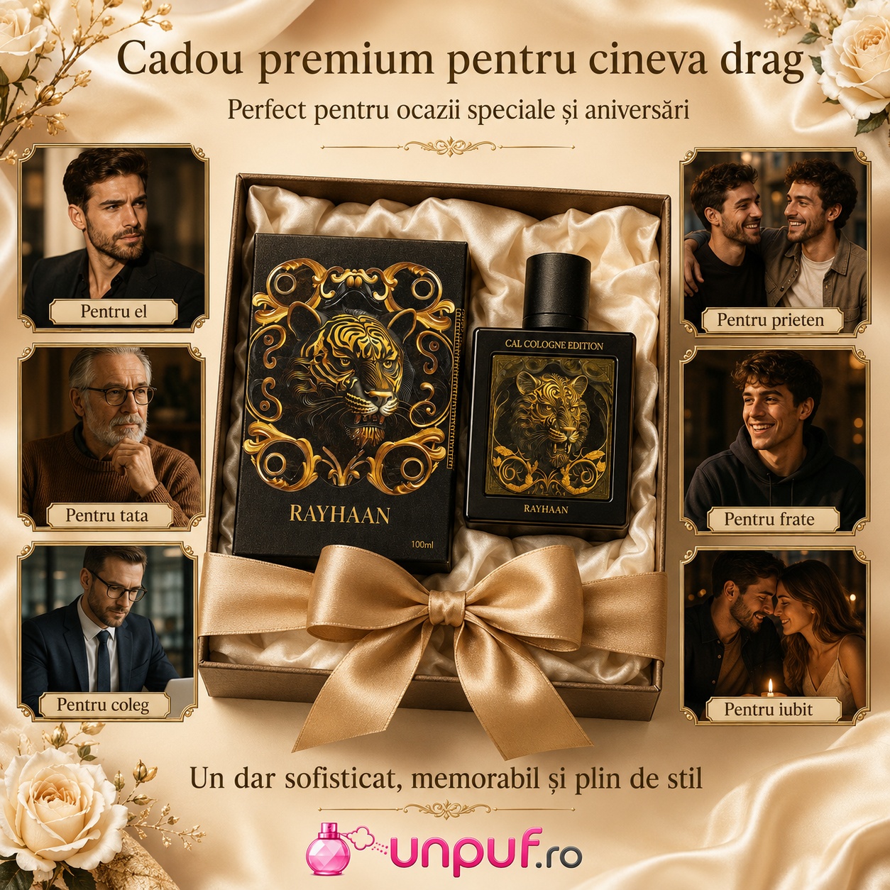 Rayhaan Tiger cadou premium pentru el, parfum elegant pentru soț, iubit, tată, frate, coleg sau prieten