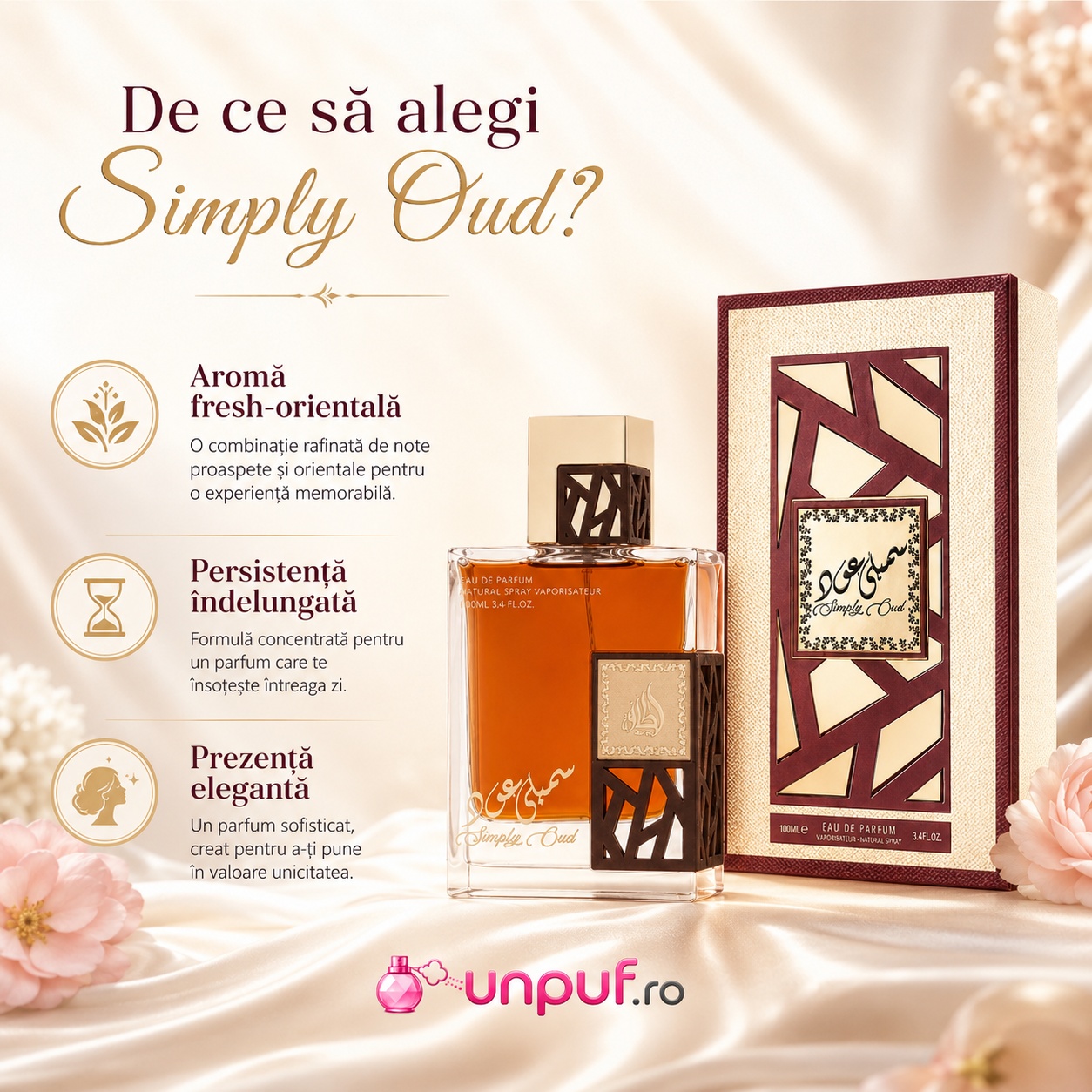 De ce să alegi Simply Oud Lattafa aromă fresh orientală, persistență &icirc;ndelungată și prezență elegantă