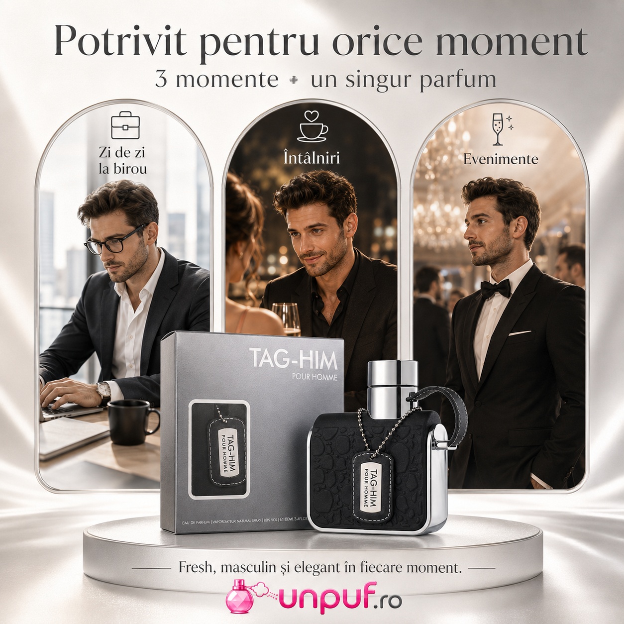 Tag For Him Armaf potrivit pentru birou &icirc;nt&acirc;lniri evenimente și seară