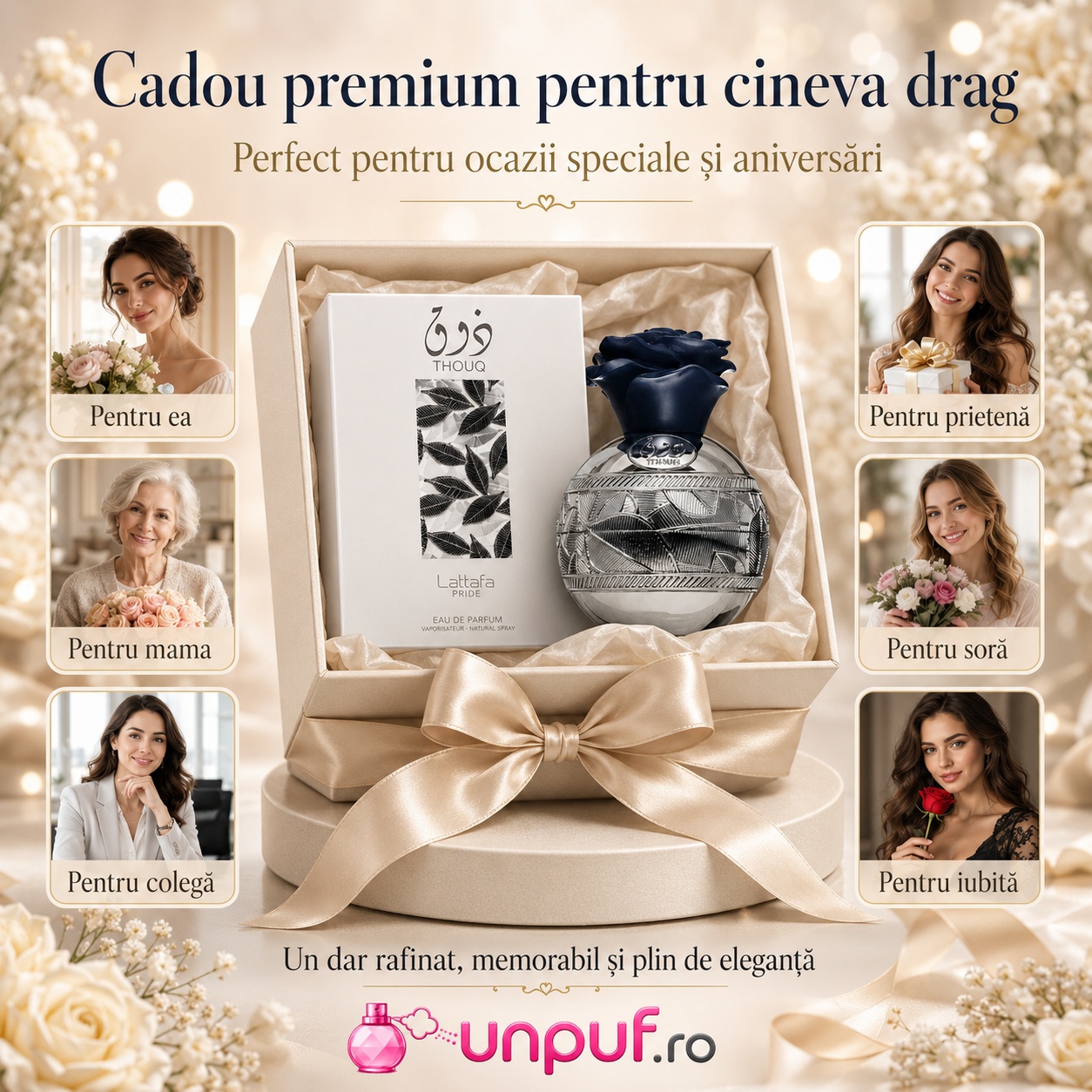 Thouq Lattafa Pride cadou premium pentru ea, mamă, prietenă, soră, colegă sau iubită