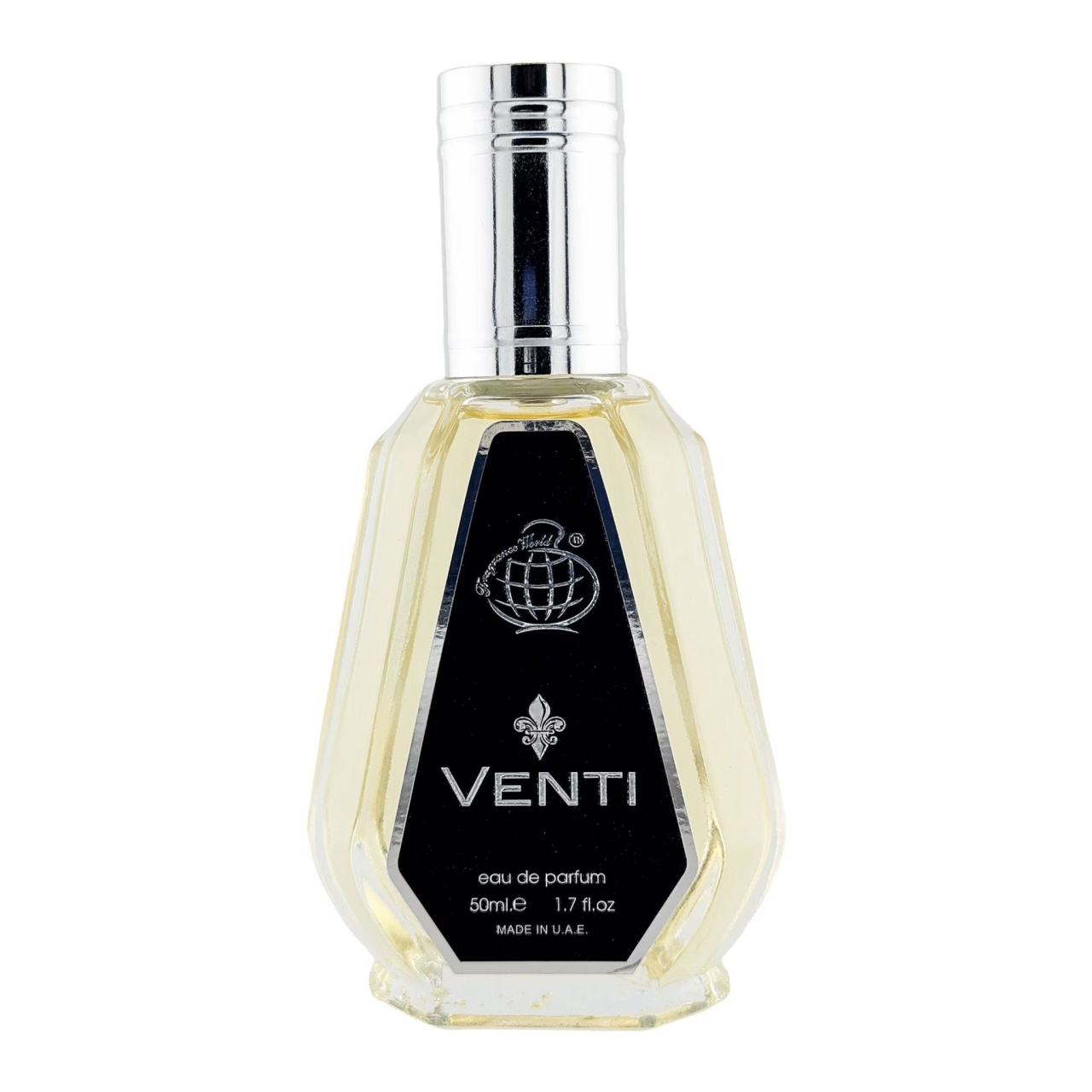 Venti Fragrance World 50 ml sticlă parfum pe fundal alb