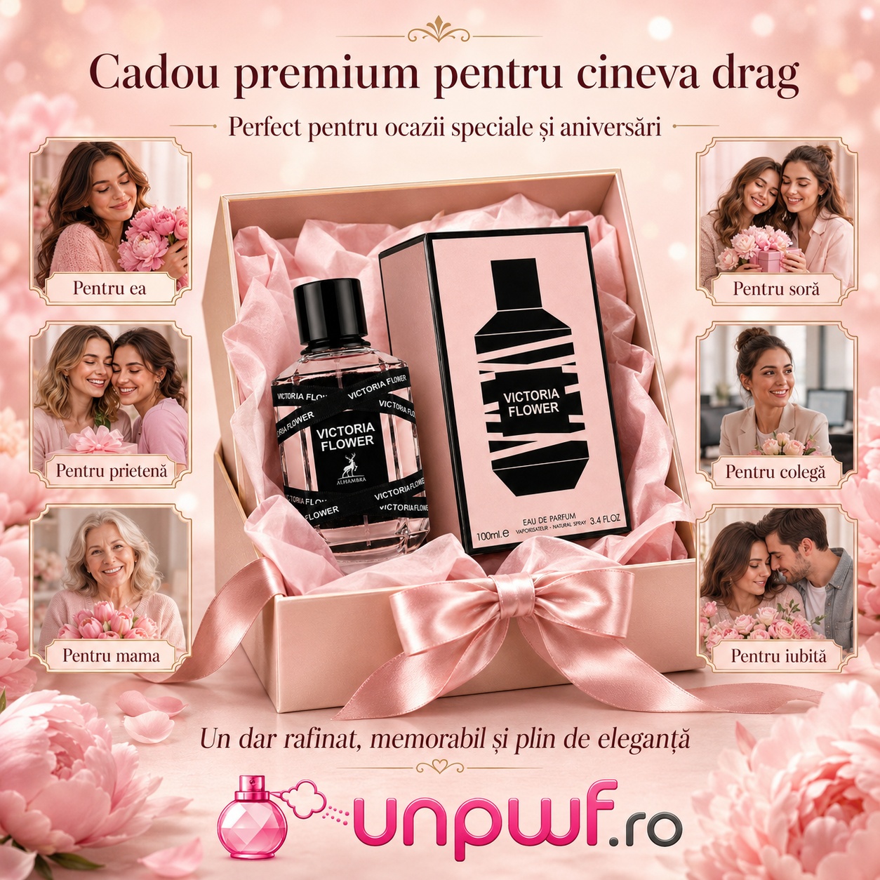 Victoria Flower Maison Alhambra cadou premium pentru ea, soră, prietenă, mamă, colegă sau iubită
