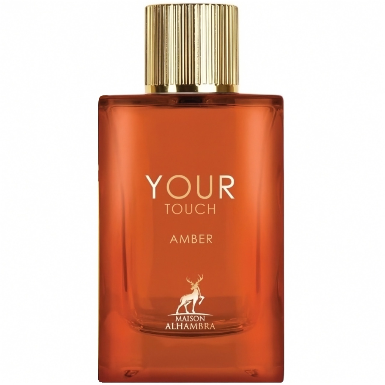 Flacon Your Touch Amber Maison Alhambra 100 ml cu lichid ambrat intens și capac auriu