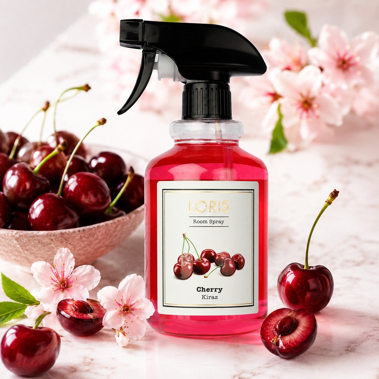 Spray Odorizant Loris Pafum Cherry 500 ml pentru cameră hol baie și auto aromă de cireșe
