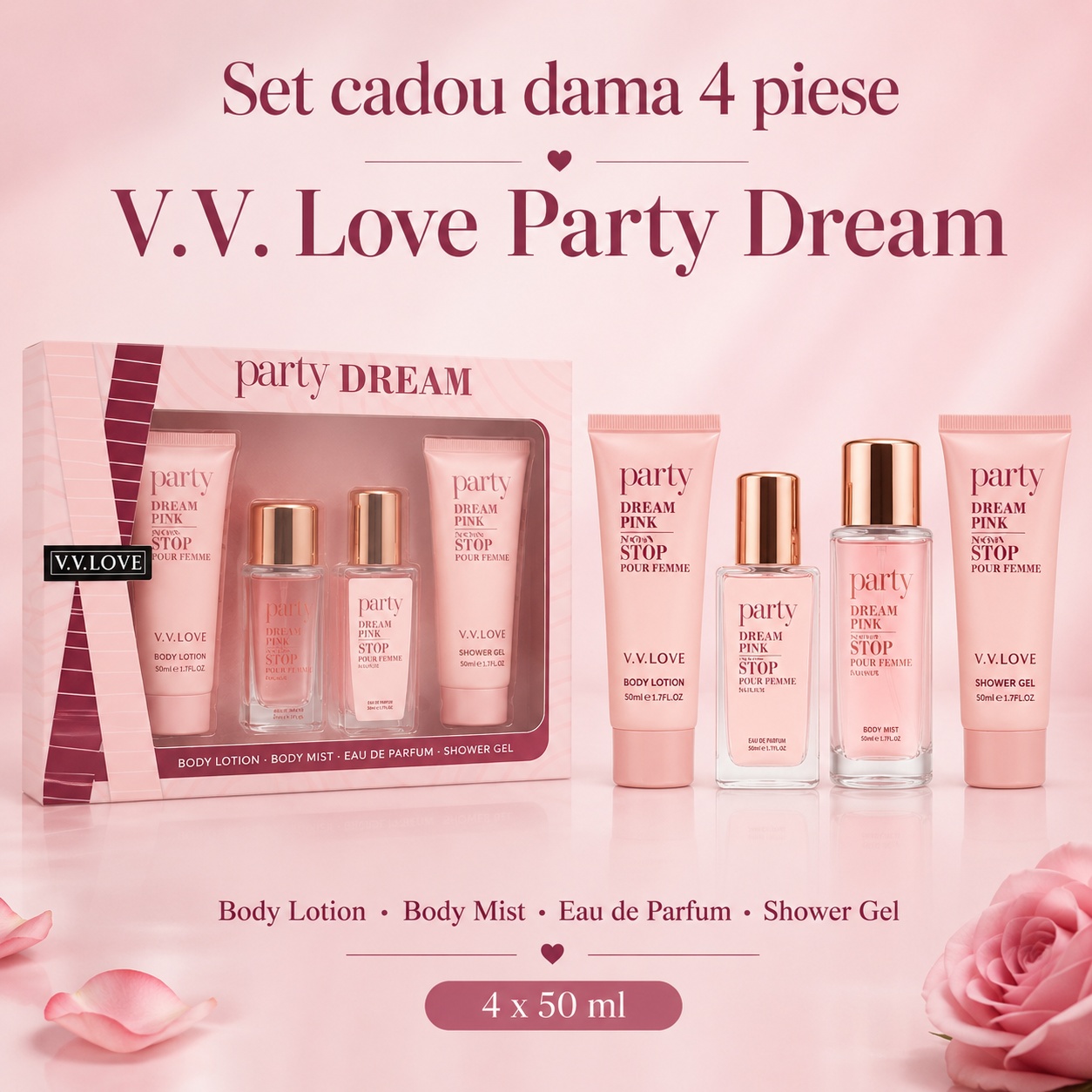Set Cadou Damă V.V. Love Party Dream 4 Piese 4x50 ml