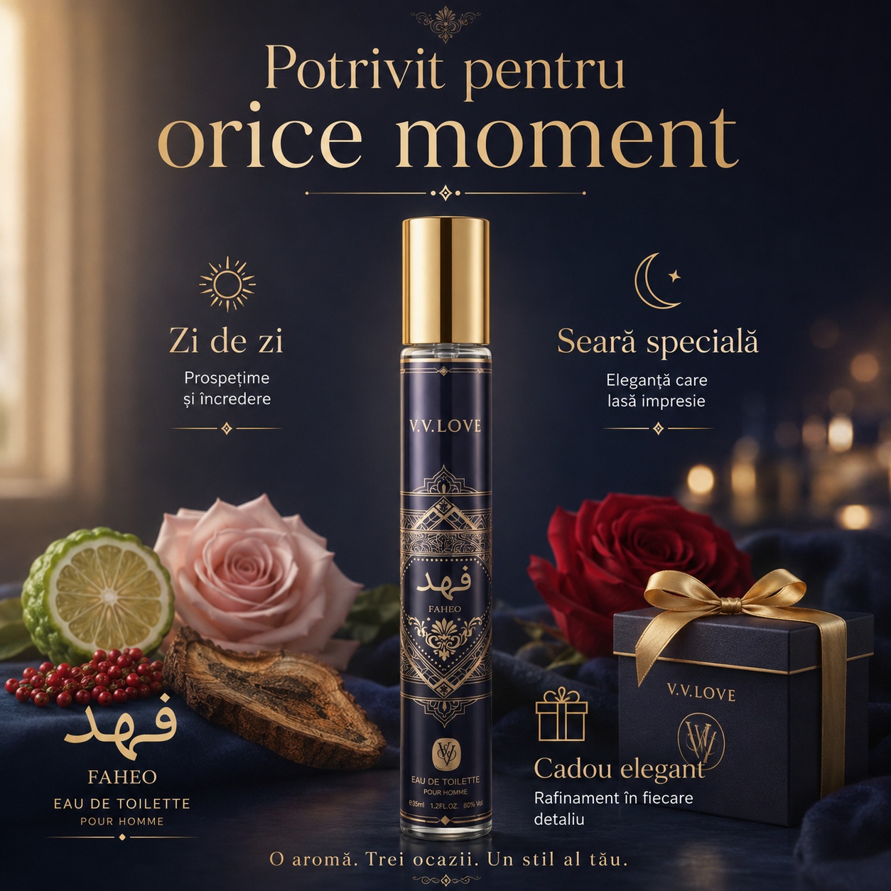 Parfum Faheo 35 ml V.V. Love potrivit pentru zi de zi seară specială și cadou elegant