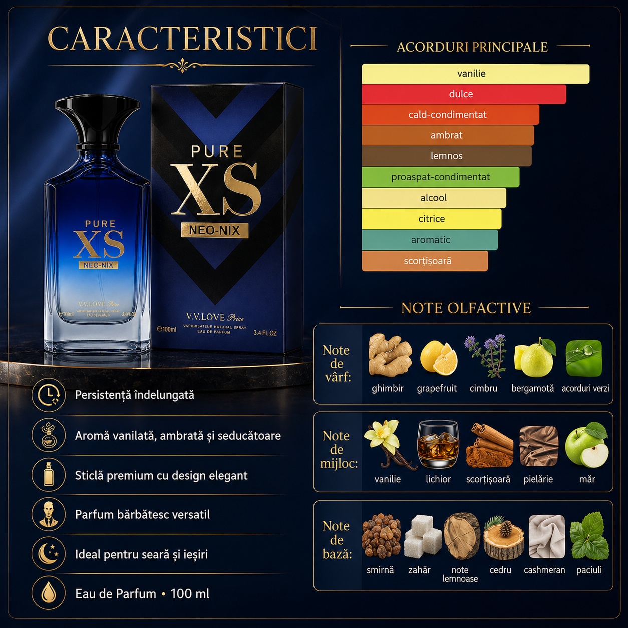 Caracteristici VV Love Pure XS Neo Nix parfum arăbesc bărbați 100 ml