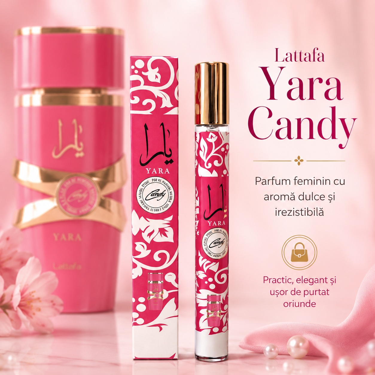 Yara Candy Lattafa parfum feminin dulce și irezistibil practic elegant și ușor de purtat