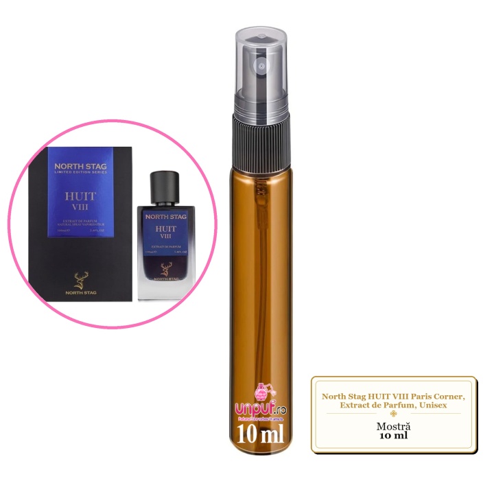 Mostra fiola din Parfumul North Stag HUIT VIII Paris Corner, Extract de Parfum, Unisex, decant sticla cu pulverizator - Img 1