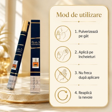 Apă de Parfum Khamrah Lattafa 35 ml, Unisex, Aromă Oriental Dulce, Format Compact, Note de Scorțișoară, Nucșoară, Bergamotă, Curmale, Pralină, Vanilie, Tonka și Amberwood - Img 6