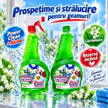 Detergent geamuri Cloret Window & Glass – Lacramioara (rezervă), 2 x 750 ml - Img 3