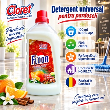 Detergent Pardoseli Cloret Portocală și Scorțișoară – 1 L - Img 3