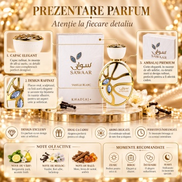 Khadlaj Sawaar Vanille Blanc – Parfum EDP 100 ml, unisex - Img 3