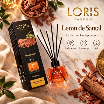 Loris Parfum Lemn de Santal 120 ml – Odorizant de Cameră cu Bețișoare Parfumate - Img 4