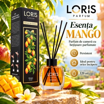 Loris Parfum Mango 120 ml – Odorizant de Cameră cu Bețișoare Parfumate - Img 4