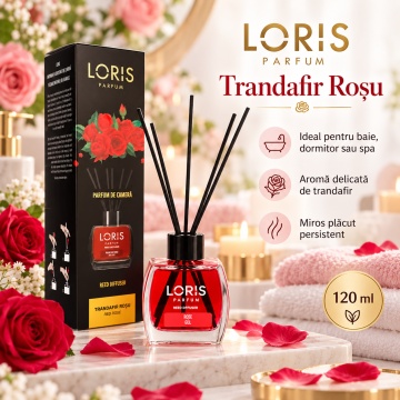 Loris Parfum Trandafir Roșu 120 ml – Odorizant de Cameră cu Bețișoare Parfumate - Img 4