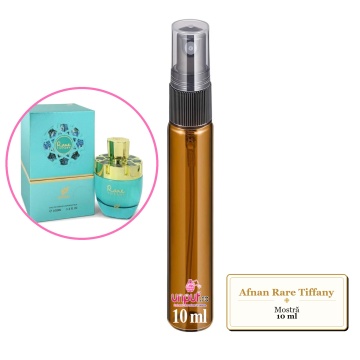 Mostra fiola din Parfumul Afnan Rare Tiffany, decant sticla cu pulverizator