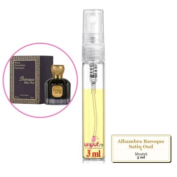 Mostra fiola din Parfumul Alhambra Baroque Satin Oud, decant sticla cu pulverizator - Img 3