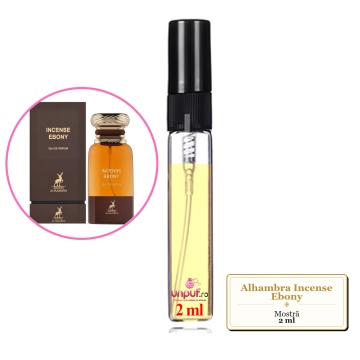 Mostra fiola din Parfumul Alhambra Incense Ebony, decant sticla cu pulverizator - Img 2