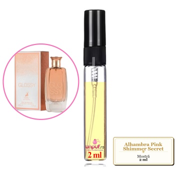 Mostra fiola din Parfumul Alhambra Pink Shimmer Secret, decant sticla cu pulverizator - Img 2