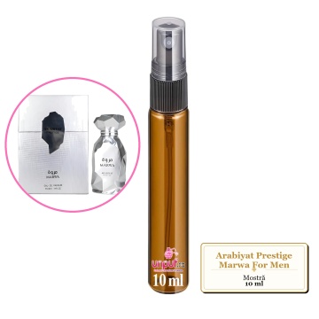 Mostra fiola din Parfumul Arabiyat Prestige Marwa For Men, decant sticla cu pulverizator