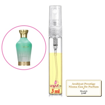Mostra fiola din Parfumul Arabiyat Prestige Nisma Eau De Parfum, decant sticla cu pulverizator