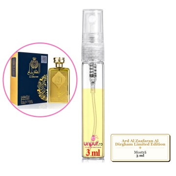 Mostra fiola din Parfumul Ard Al Zaafaran Al Dirgham Limited Edition, decant sticla cu pulverizator - Img 2