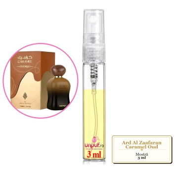 Mostra fiola din Parfumul Ard Al Zaafaran Caramel Oud, decant sticla cu pulverizator - Img 3