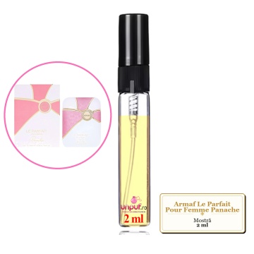 Mostra fiola din Parfumul Armaf Le Parfait Pour Femme Panache, decant sticla cu pulverizator
