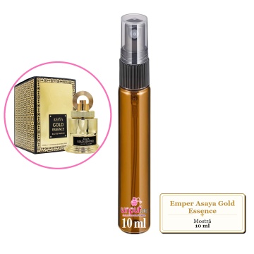 Mostra fiola din Parfumul Emper Asaya Gold Essence, decant sticla cu pulverizator