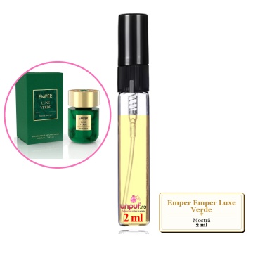 Mostra fiola din Parfumul Emper Emper Luxe Verde, decant sticla cu pulverizator