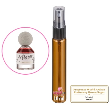 Mostra fiola din Parfumul Fragrance World Artisan Perfumery Brown Sugar, decant sticla cu pulverizator