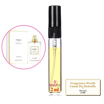 Mostra fiola din Parfumul Fragrance World Canal De Moiselle, decant sticla cu pulverizator - Img 2