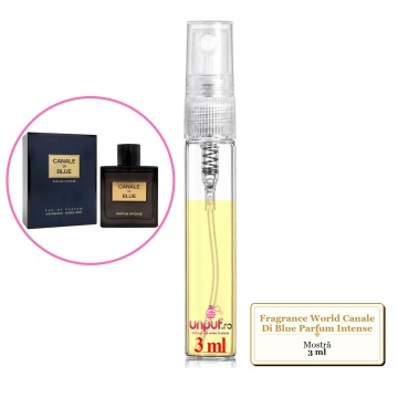 Mostra fiola din Parfumul Fragrance World Canale Di Blue Parfum Intense, decant sticla cu pulverizator - Img 2