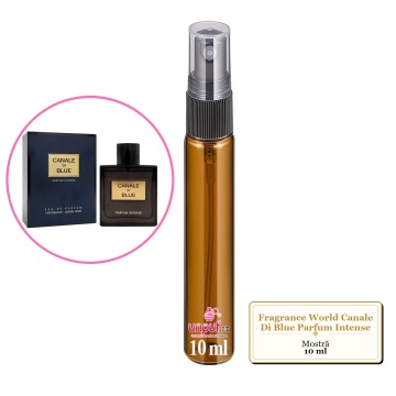 Mostra fiola din Parfumul Fragrance World Canale Di Blue Parfum Intense, decant sticla cu pulverizator