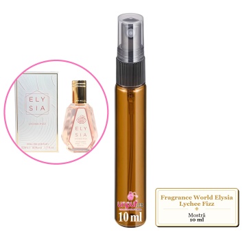 Mostra fiola din Parfumul Fragrance World Elysia Lychee Fizz, decant sticla cu pulverizator