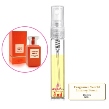 Mostra fiola din Parfumul Fragrance World Intense Peach, decant sticla cu pulverizator - Img 3