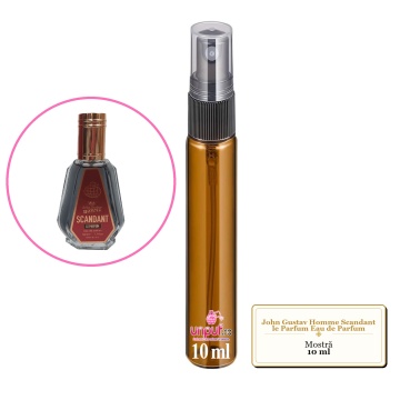 Mostra fiola din Parfumul Fragrance World John Gustav Homme Scandant le Parfum Eau de Parfum, decant sticla cu pulverizator - Img 4